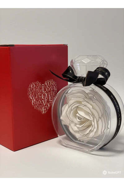 LuxeAura White Soap Rose in Diamond Box