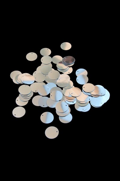Serhat Aksesuar ve El İşçilik Gümüş 20 mm Yandan Delikli Plastik Pul Payet 30...