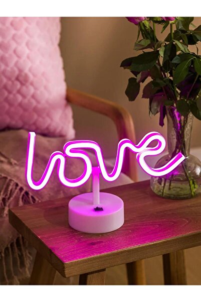 LC Waikiki Pembe Love Yazı Figürlü Dekoratif Işık 28 Cm (S6)