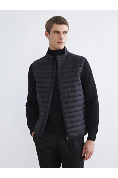 LC Waikiki Black Stand Collar Men's Puffer Vest (S6)