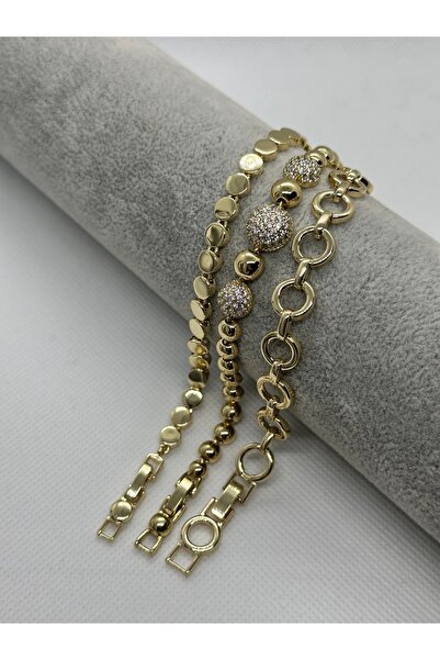 Bade Jewelry Xuping Gold Çelik 3 lü Bileklik Kombini