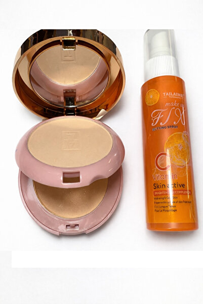 TAILAIMEI Kit Machiaj Față – Pudră Compactă Naturală + Setting Spray Vitamina C