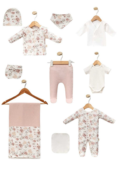 Cherub Baby Squirrel Pattern Floral Newborn Baby Girl 10 Piece Hospital Disch...