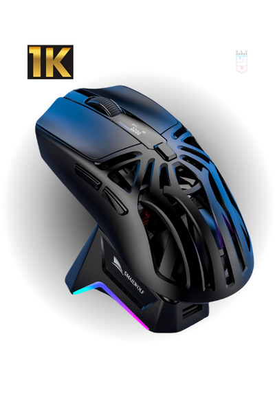 ULUGAMES SMAILWOLF M8 EKRANLI SUPERLIGHT 24000 DPI PAW3311 Şarj İstasyonuna S...