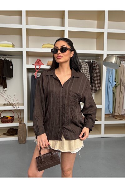 LB Laluna Butik Women's Striped Patterned Flowy Shirt