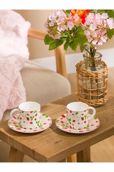 LC Waikiki Mixed Printed Porcelain Coffee Cup Set for 2 Persons 90 ml (S6)