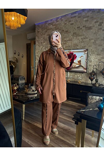 MİMİ Luxury Wear Women's Zippered Top and Bottom Tracksuit Set