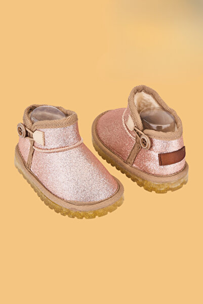 NOBLEKIDS Girl's Glittery Boots Gold – Orthopedic Sole