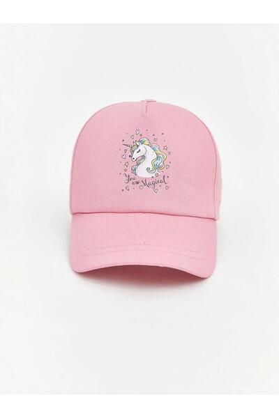 LC Waikiki Pink Printed Girls' Cap Hat (S6)