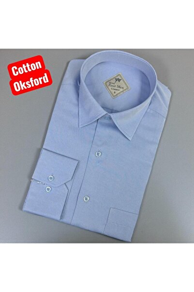 EREN STYLE Cotton Long Sleeve Oxford Men's Shirt (Regular Fit)