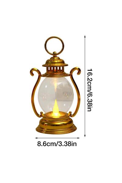 Choice Gold Vintage Lantern Lamp Handheld Portable LED Tent Light Battery Pow...