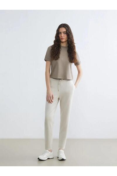 LC Waikiki Gray Elastic Waist Soft Touch Women's Sweatpants (S6)