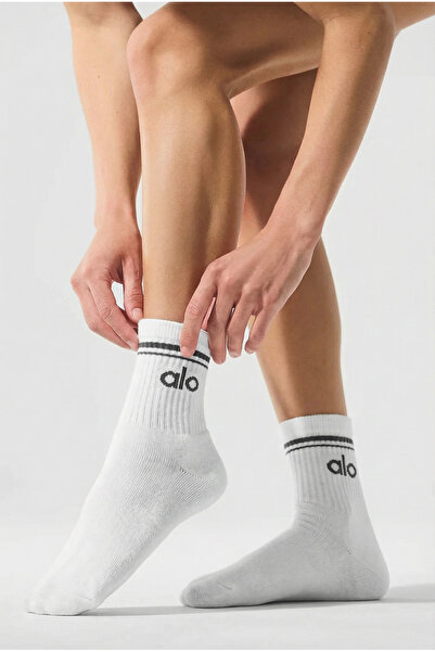 HepsitrentStore White Color Striped Half Length Basic Socks