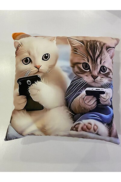 ART ÇEYİZ Digital Printed Throw Pillow Cover 2 Pieces Suede Fabric