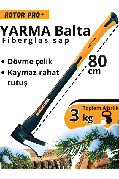 Rotor Pro Plus Fiper Plastik saplı Balta 3000 g