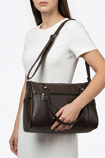 Lederax Genuine Leather Five Compartment Women's Hand and Shoulder Bag LD332