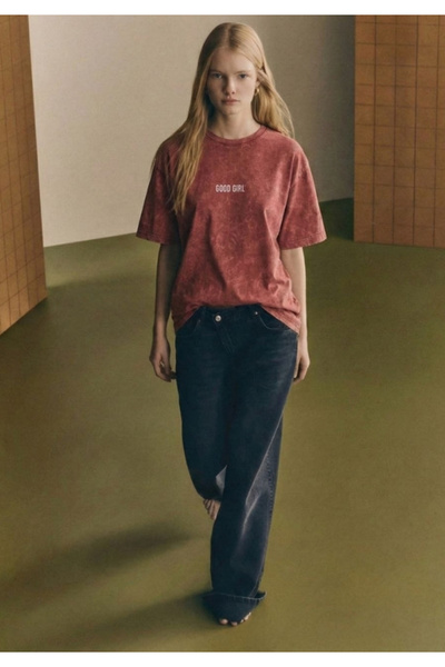 Homay تي شيرت نسائي مطبوع عليه Good Girl من القطن القابل للغسل قصة فضفاضة