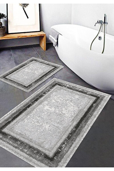 ROVİGO HOME Digital Printing Modern Bathroom Rug Double Bath Mat Rvg5-Fnl162 ...