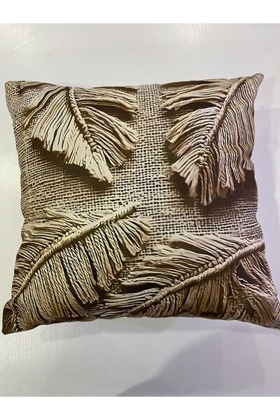 ART ÇEYİZ Suede Fabric Digital Printed Throw Pillow Cover 2 Pieces