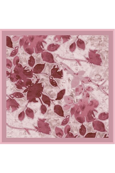 Aker Silk Scarf Leaf Pattern Crepe Satin (Sura) Scarf 9103701-391