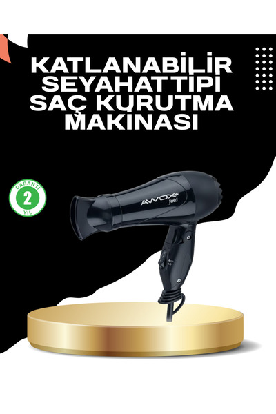 Lisinya Foldable Hair Dryer with Dual Heat and Speed Settings - Tygoo