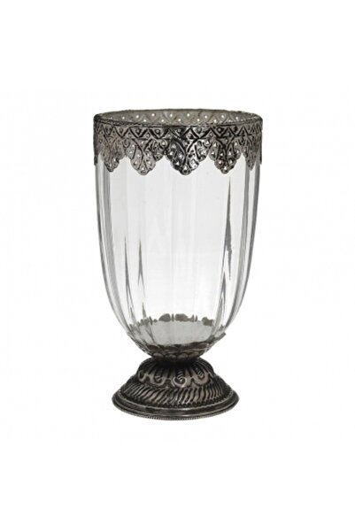 Decoratiuni Dulci Γυάλινη θήκη κεριού με μεταλλικό κέντημα