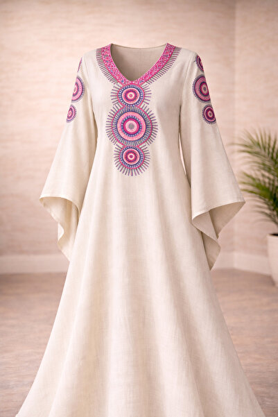 UD Women's Ramadan Kuwaiti jalabiya embroidered with an elegant heritage desi...