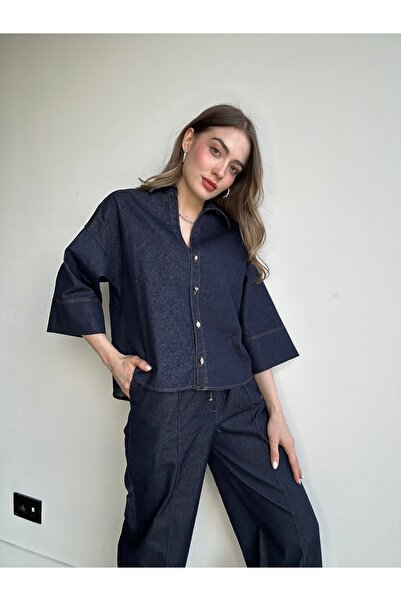 AÈC PRIVÈ Women's Denim Shirt Pants Set