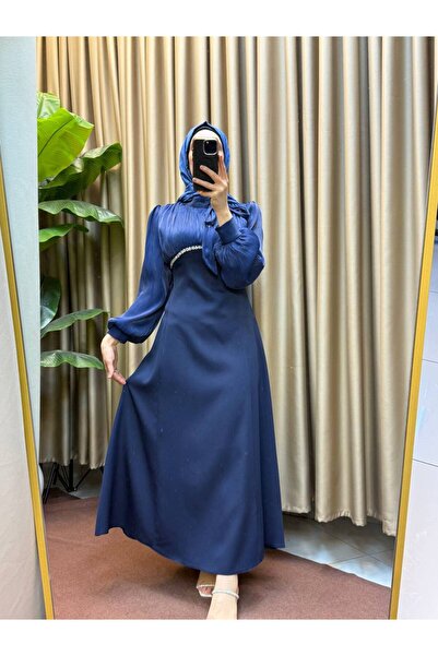 asyadabutik Women's Chest Stone Detailed Yoryo Glitter Fabric Collar Ribbon E...