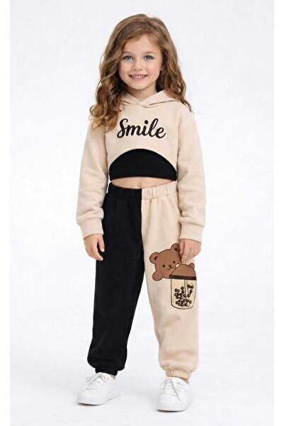 BEBEĞİME ÇORAP Girl's 3-Piece Tracksuit Set