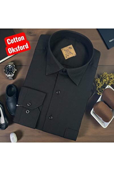 EREN STYLE Cotton Long Sleeve Oxford Men's Shirt (Regular Fit)