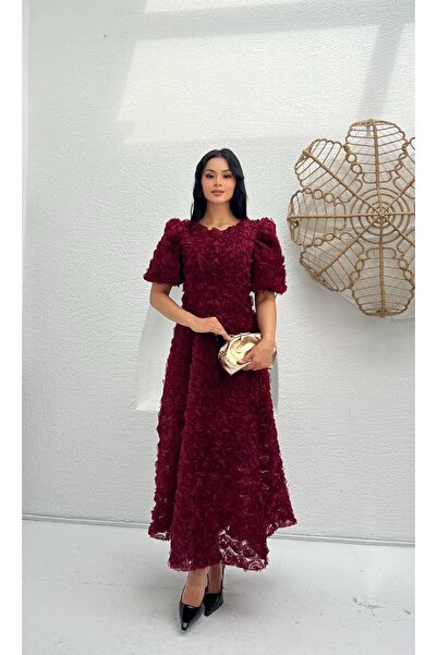 asyadabutik Women's Rose Detailed Special Design Dress