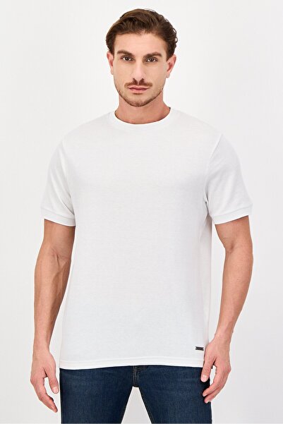 BENCH Men Sportswear Fit Short Sleeve Outdoor T-Shirt, White