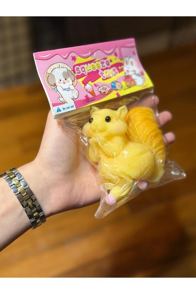 HOŞGARDENS Squishy Yumuşak Sincap Stres Oyuncağı Eğlenceli Hayvan Sukuşi Oyuncak 10 Cm 1 Adet