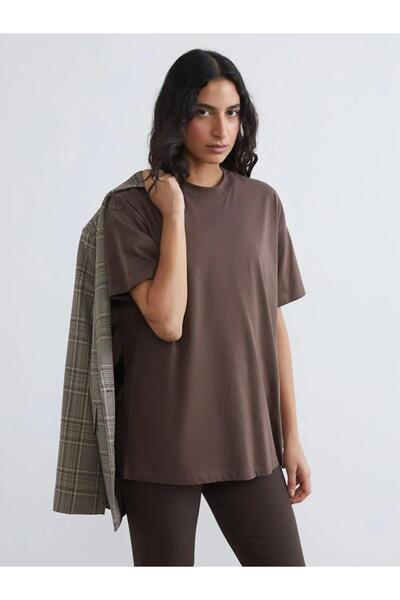 LC Waikiki Brown Crew Neck Women's T-Shirt (S6)