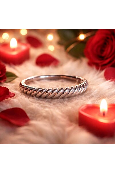 stainless steell سوار الكرواسون الفضي الفولاذي