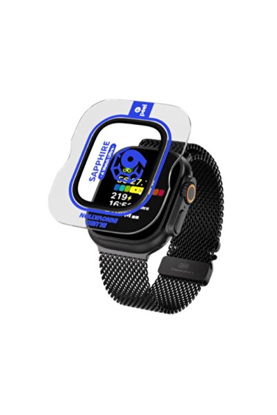 BLUEO واقي شاشة لساعة ألترا 1 / 2 / 3 متوافق مع مقاس 49 ملم من الياقوت والتيت...