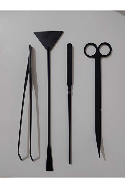 Çelik Akvaryum Makas Cımbız Spatula Seti