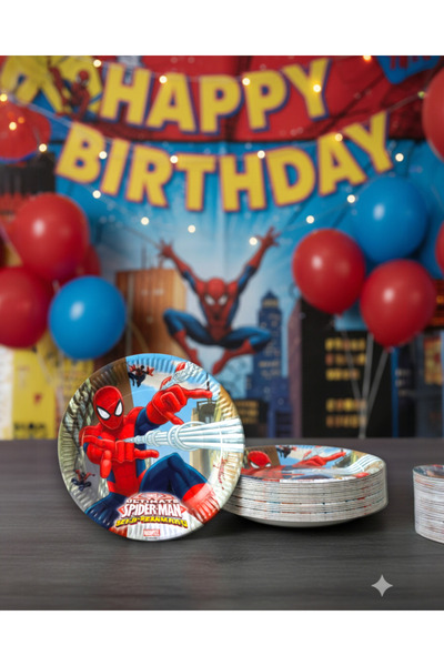 Evabrite Spider-Man Themed Birthday Party Plate – 22 cm |   32 Person Printed...