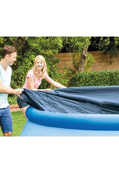 direkstoktan Pool Cover For Easy Set Pool - Intex Yuvarlak 28022 Koruyucu Hav...