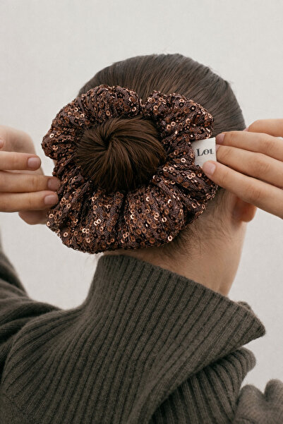 Louen lucie Lastikli scrunchies toka pullu ışıltılı