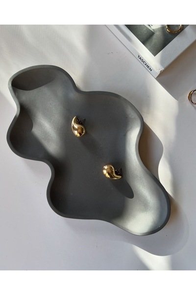 Özalp Decor Siyah Dekoratif Tabak-Dalga Formunda İskandinav Salon Dekoru-Mum ...
