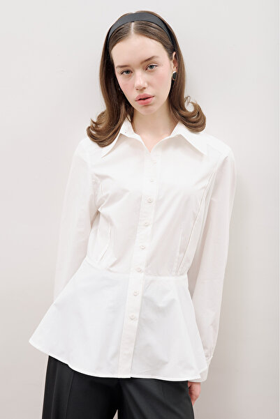 Manuka Cămașă cu peplum ecru