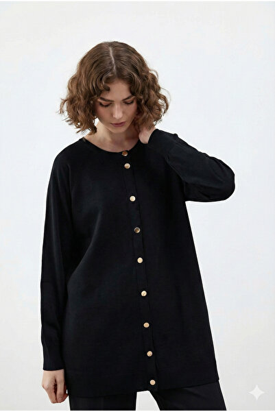 Hilay Nely Gold Buttoned Short Knitwear Cardigan