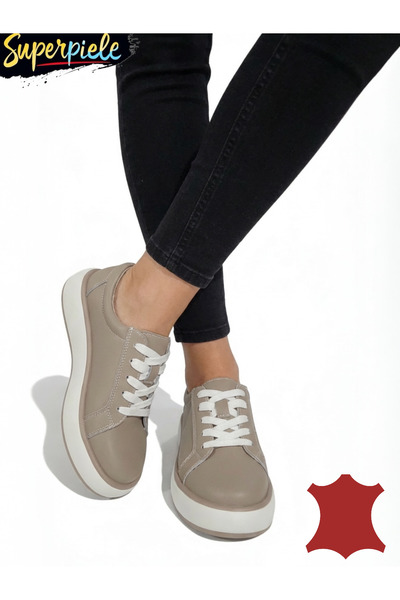 ANGEL BLUE Casual women's sneakers made of genuine leather with lace closure,...