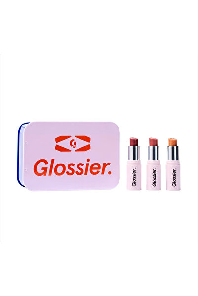Glossier مجموعة أحمر شفاه صغيرة فائقة اللمعان من ثلاث قطع