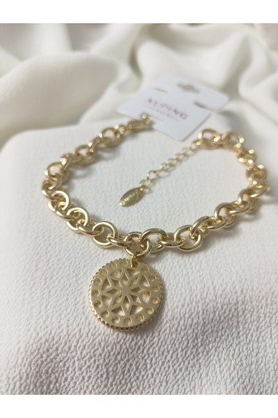 XUPING JEWELRY POKAK Xuping 14K Altın Kaplama Plakalı Vip Halka Zincir Bileklik