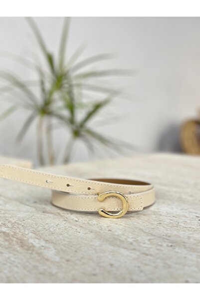 ERDESIGNN Жіночий крем золотий ремінь з деталями літери ремінь для брюк ремін...