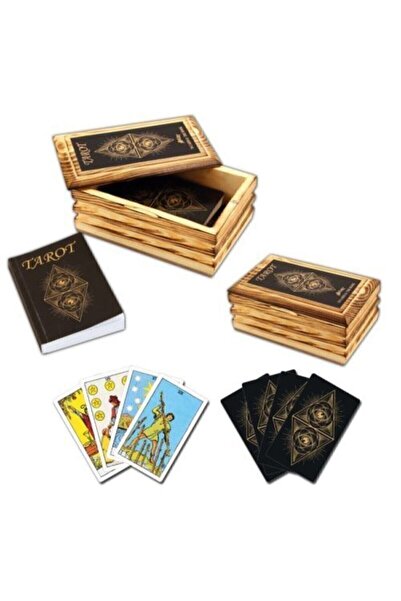 Allians El Yapımı Ahşap Kutu İçinde Güçlü ve Yüksek Kaliteli Tarot Kartları