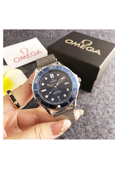 LAOBAN Omega Seamaster Diver 300M Blue Dial Stainless Steel Watch – Luxury Me...